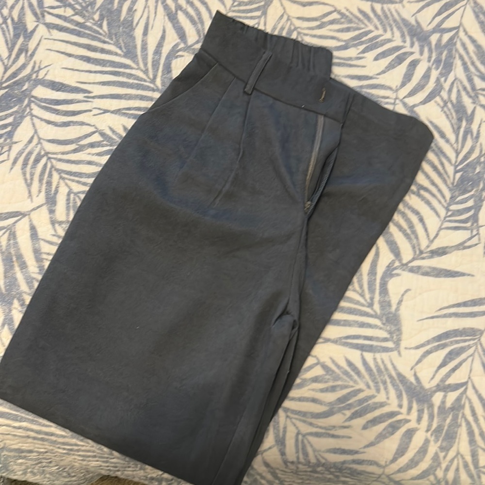 High waisted blue wide leg pants